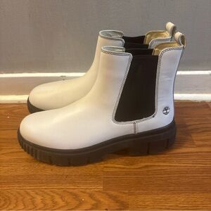 Timberland Womens White and Black Chelsea Boots
